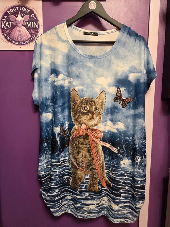 Tee-shirt chat mignon T46 M2K Paris - photo numéro 2
