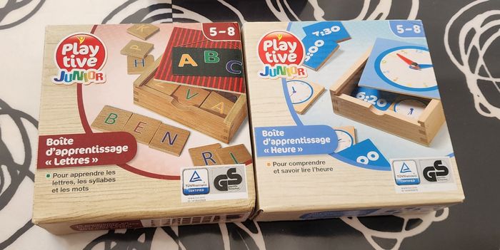 Lot de 2 jeux d apprentissage heures et lettres 5/8 ans - photo numéro 1