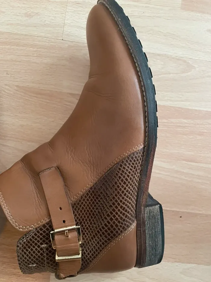 Bottes Thierry 21 marron en cuir - photo numéro 2