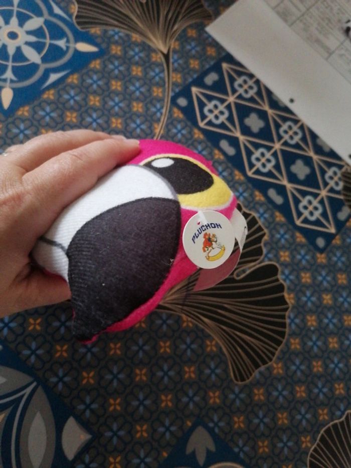 Peluche neuve flamant rose Pluchon - photo numéro 2