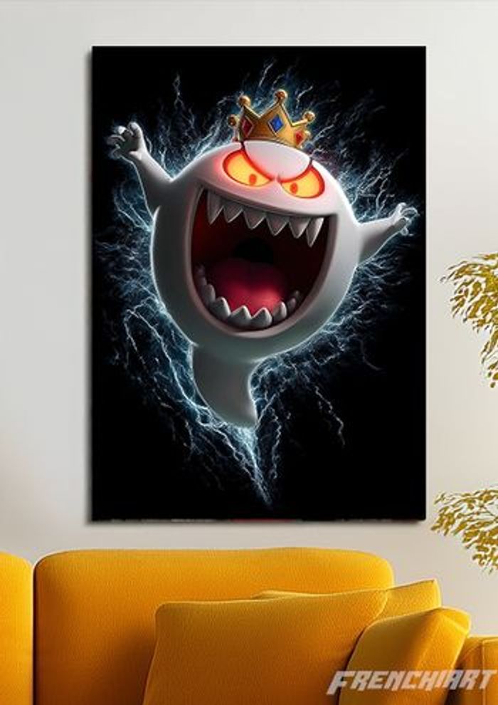 Poster métallique 30cm x 42cm Mario Roi Boo + aimant mural fourni. - photo numéro 2