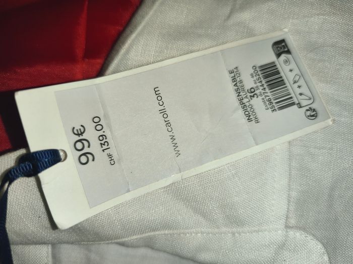 Robe doublée blanche Caroll 36 en lin - photo numéro 3