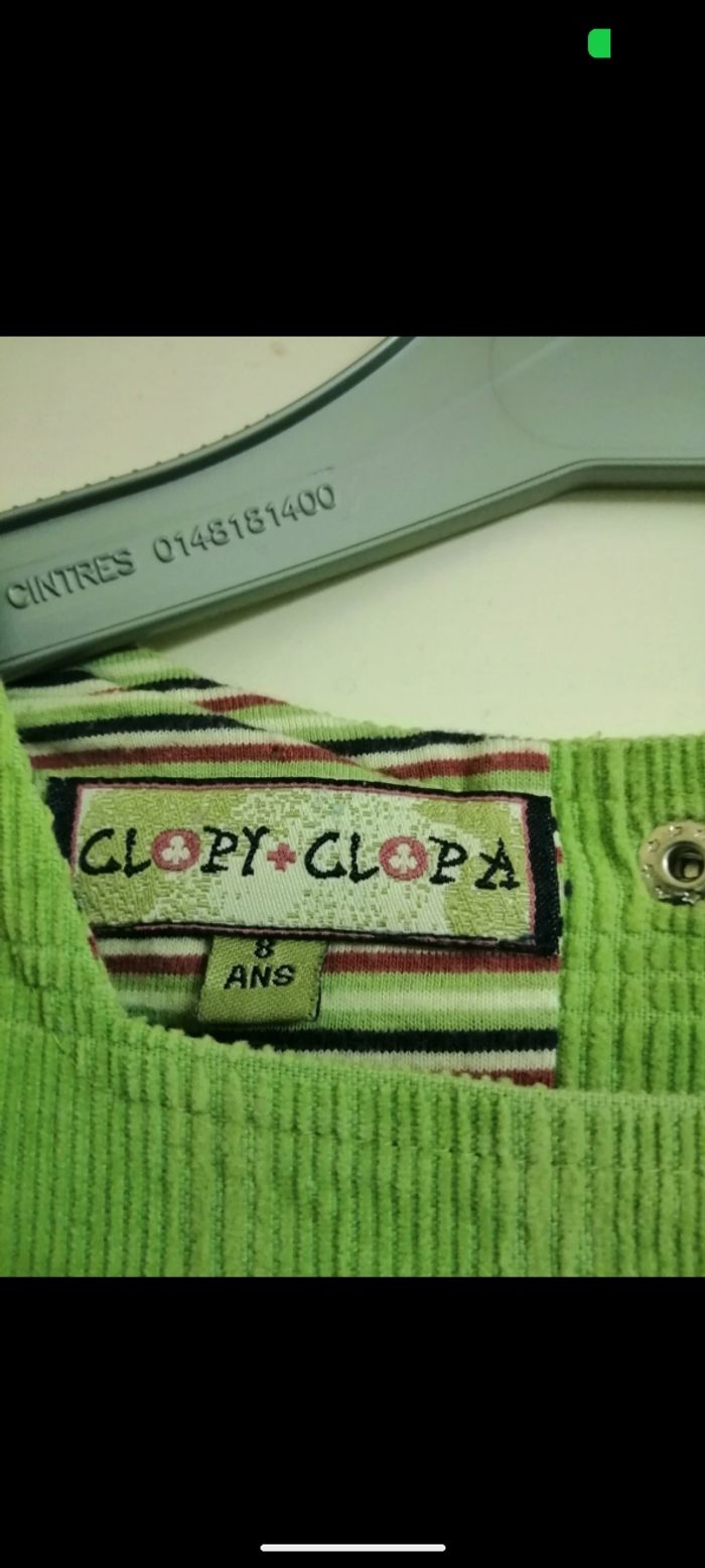 Belle robe Glopi+Glopa verte en velours. Taille 8 ans - photo numéro 3