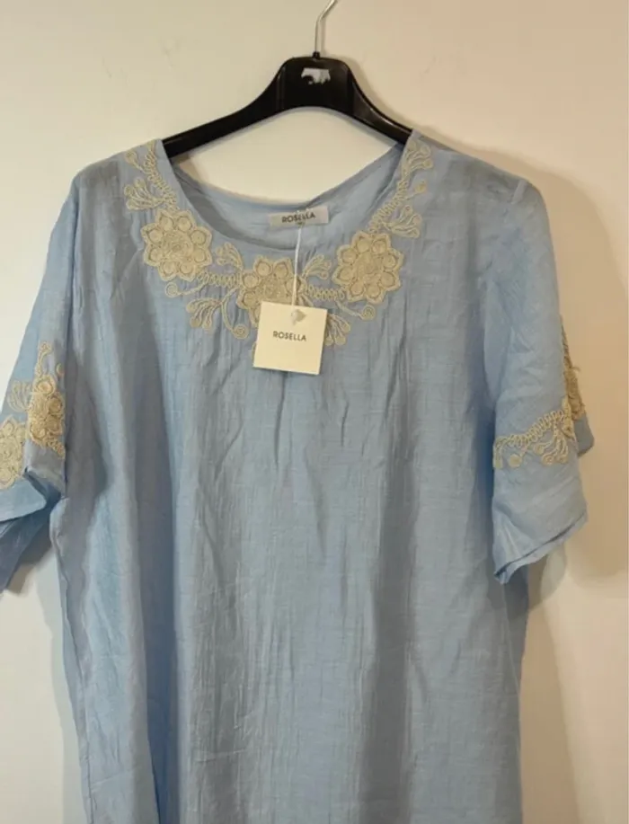Tunique Femme Bleu – Broderie Élégante – Taille jusqu’au 46 - photo numéro 2