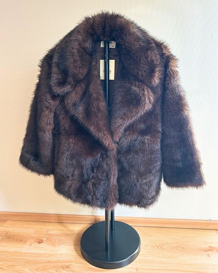 Manteau fausse fourrure Marron - NEUF avec étiquette - taille M - photo numéro 2