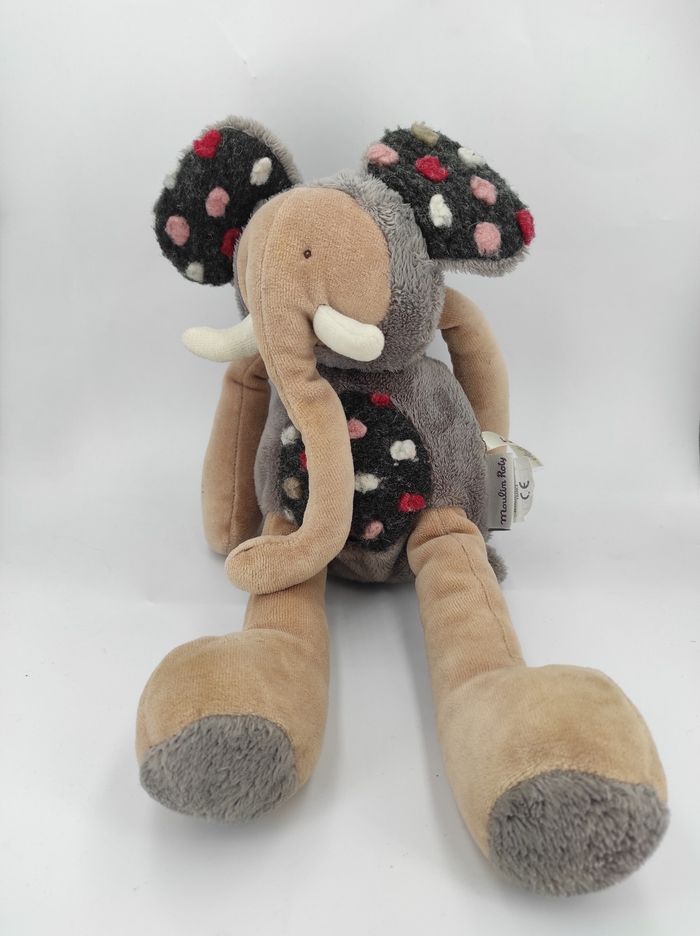 Peluche Éléphant Gris Les Zazous Moulin Roty