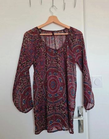 Blouse transparente bordeaux violet taille 38