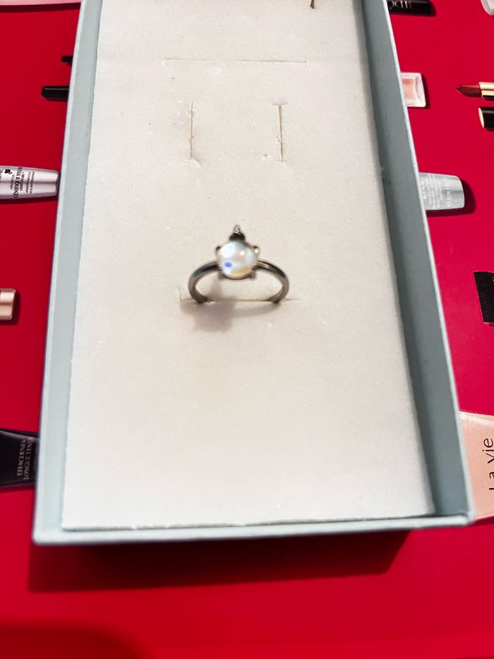 Bague femme ajustable en argent 925 millième et pierre de lune