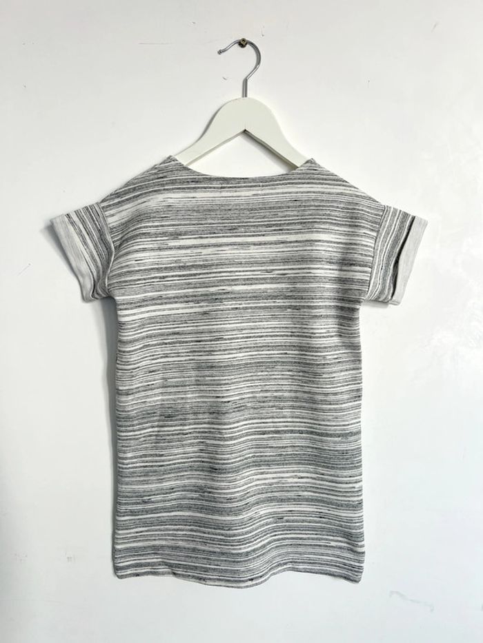 Robe coton 6-7 ans Zara gris et blanc - photo numéro 4