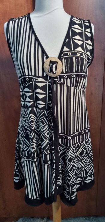 Tunique à motifs noir et crème taille 3