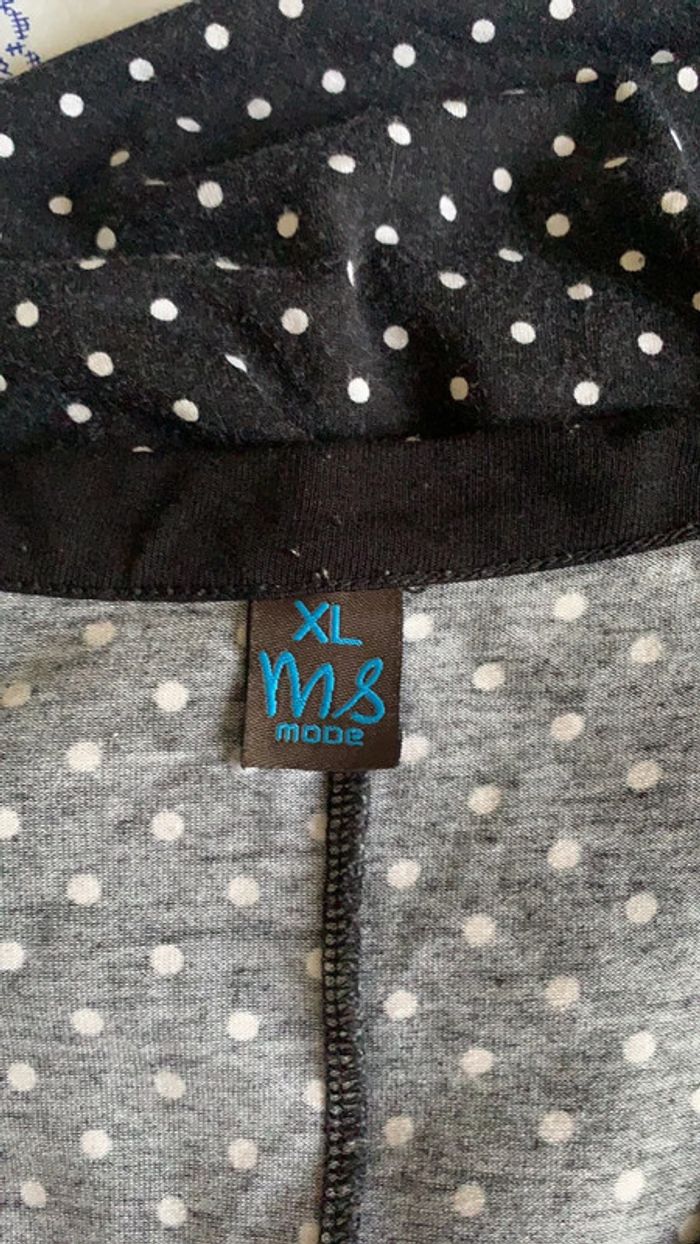 Robe croisés  à pois taille XL 48/50 avec lien noir et blanche e - photo numéro 4