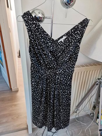 Robe Etam noire à pois T36