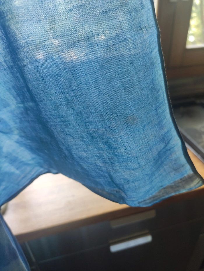 Grand foulard paréo tie and dye bleu vert - photo numéro 4