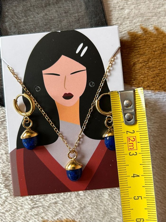 Boucles d’oreilles et collier pomme de pain - photo numéro 3