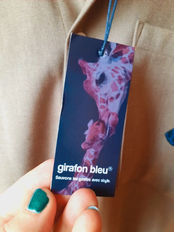 Chemise Girafon bleu S neuve - photo numéro 3
