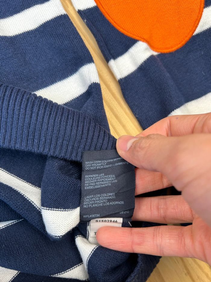 Pull Tommy Hilfiger Enfant M (12-14 ans) Marine Rayé Blanc - Très Bon État - Léger Défaut ST053 - photo numéro 7