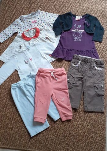 Lot de vêtements filles 6 mois 67 cm robe ,pantalon ,hauts