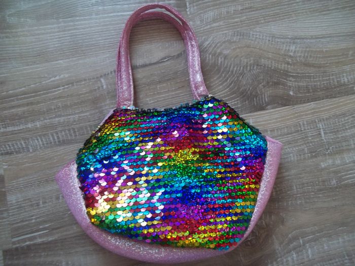 Petit sac à main rose brillant sequins magiques - photo numéro 2