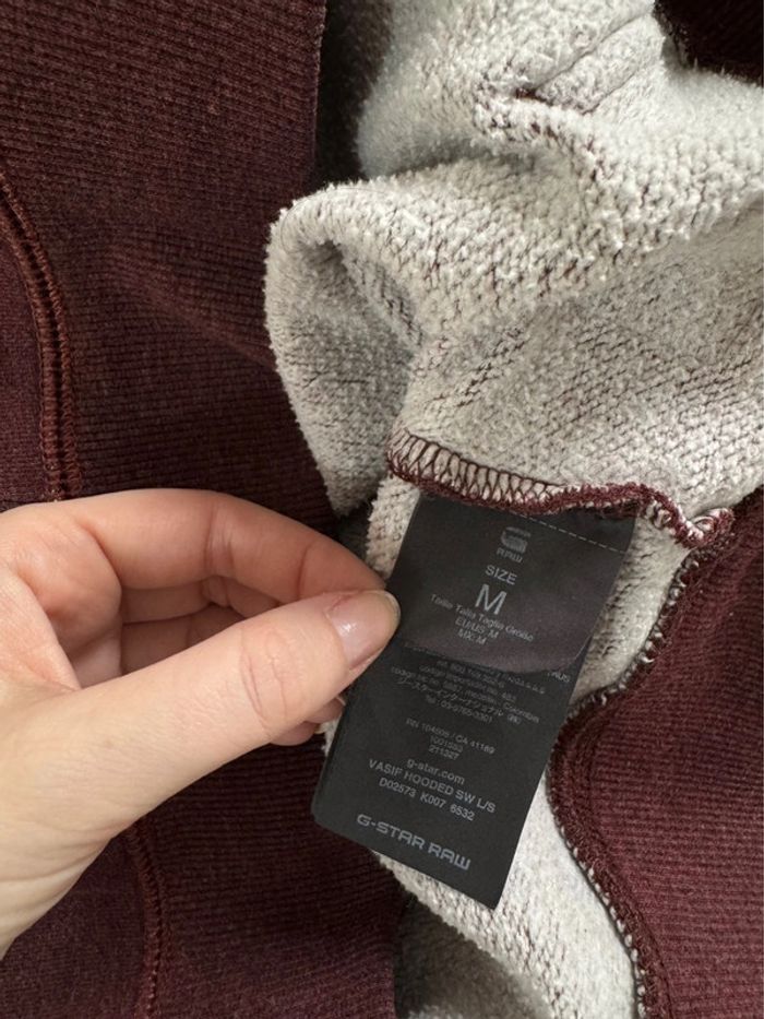 Sweat à capuche/Hoodie bordeaux G-Star Raw taille M - photo numéro 8