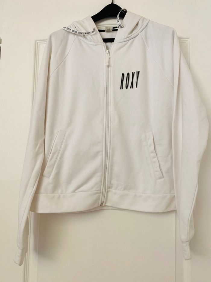 Veste sweat-shirt à capuche et zip Roxy S blanc
