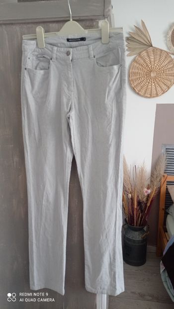 Pantalon velours gris clair La Redoute taille 38 tbe