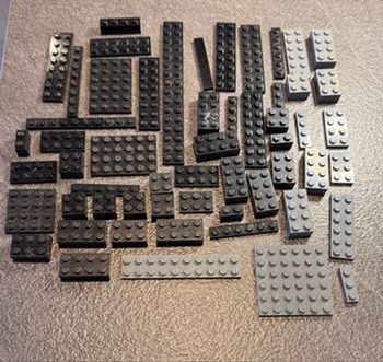 LEGO vrac lot briques noir gris construction