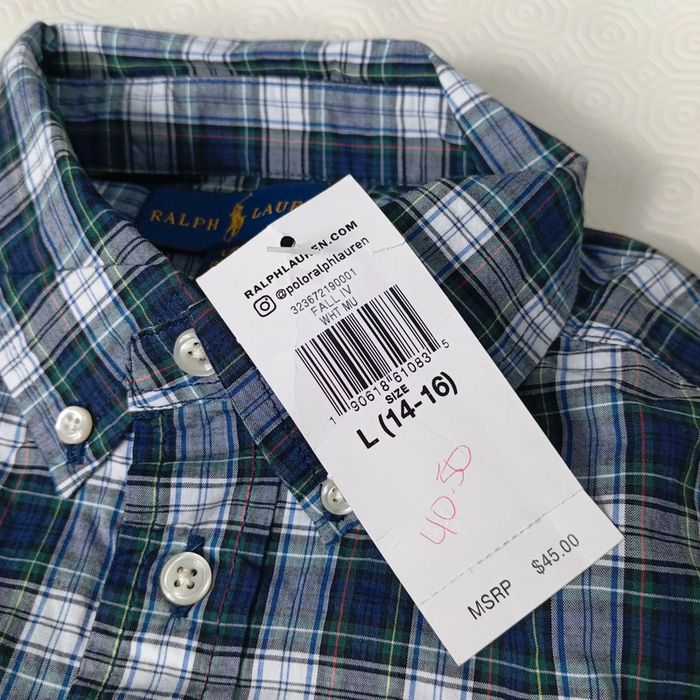 Chemise a Carreaux Ralph Lauren Pour Enfant Taille L 14-16 ans Avec Étiquette - photo numéro 6