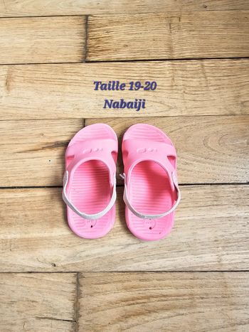 Sandalettes de plage roses avec élastique Nabaiji Décathlon fille 19 - 20