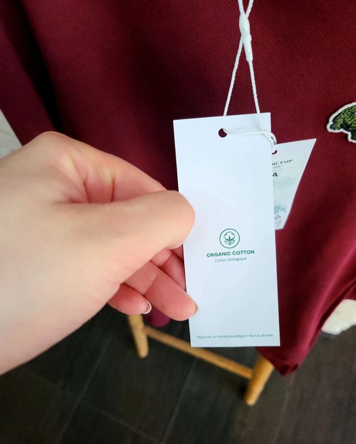 Robe ou sweat long a capuche lacoste neuve taille 6 ans bordeaux/framboise - photo numéro 7