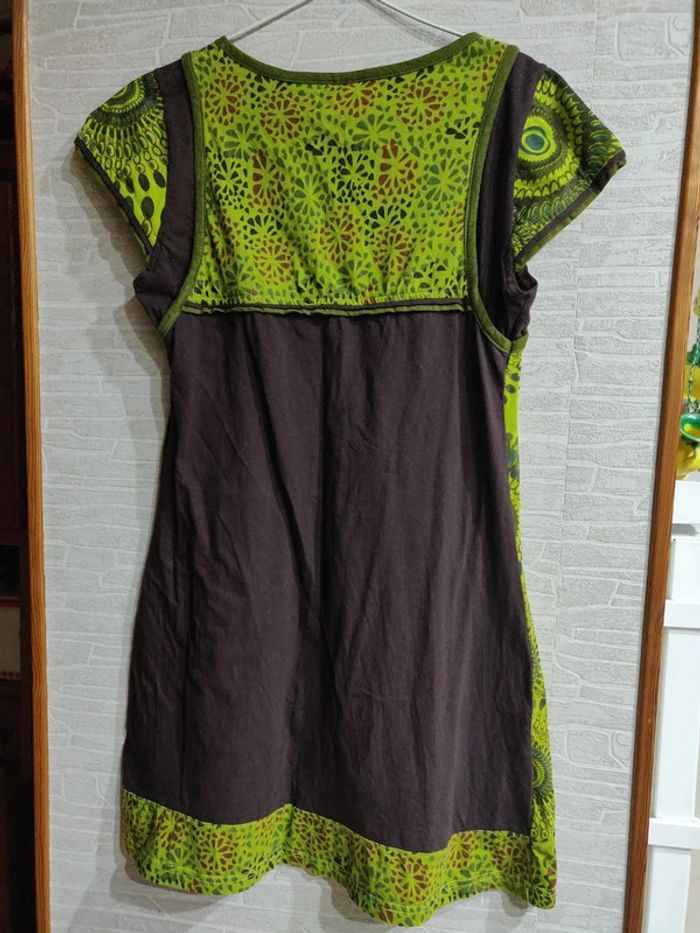 Robe d'été verte et marron - photo numéro 2