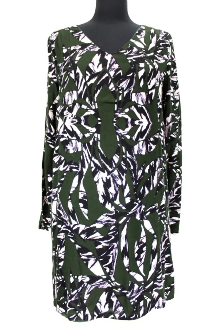 Robe Fluide Manches Longues – Imprimé Jungle / Végétal - photo numéro 3