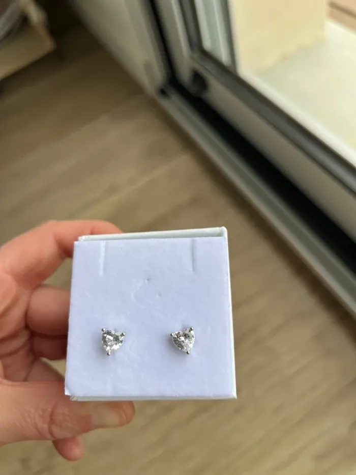 Boucles d’oreilles forme cœur argent 925 jamais porté - photo numéro 5