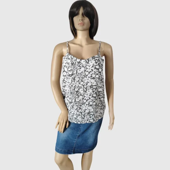 Débardeur Noir et Blanc Taille M, Imprimé floral ! Prix mini ! - photo numéro 2