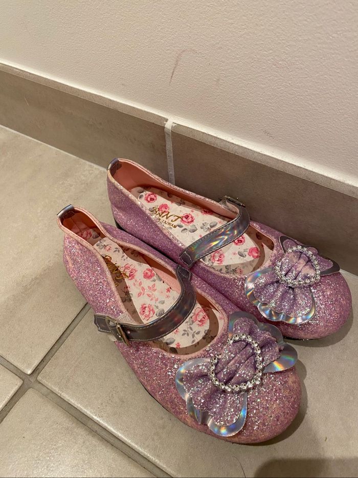Ballerine rose paillettes fille
