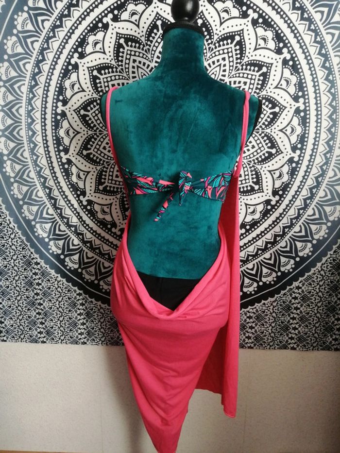 Robe de plage rose fluide Tissaia – Style paréo, taille unique, été / vacances - photo numéro 4
