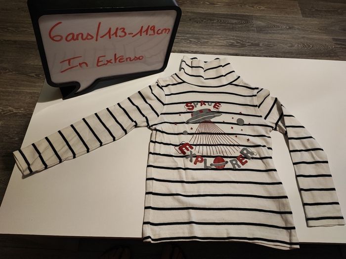 Sous-pull In Extenso blanc et bleu marine