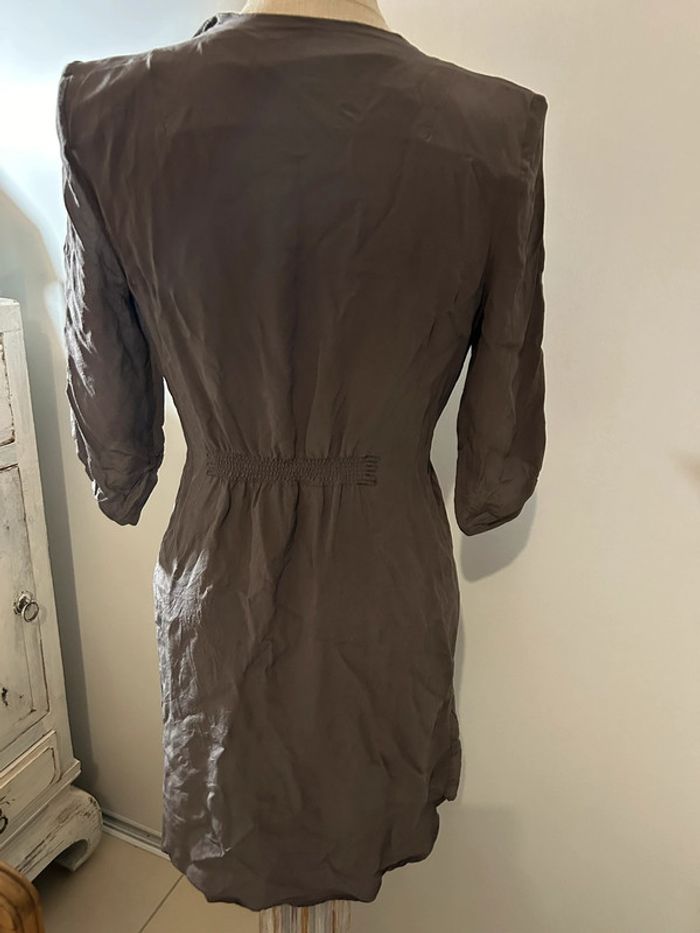 Robe en soie grise maje taille m - photo numéro 2