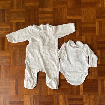 Lot pyjama velours et body Bouchara 6 mois