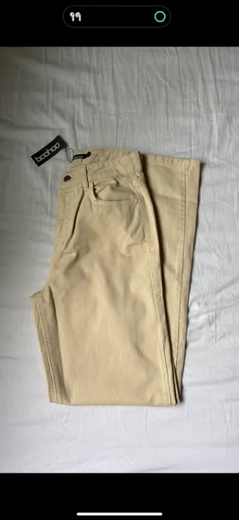 Jean droit beige crème Boohoo taille XS femme