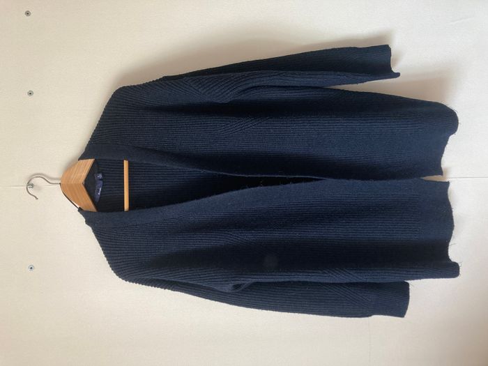 gilet long en maille à croiser sans bouton