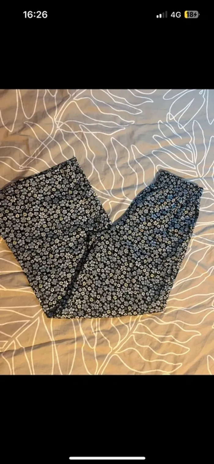 pantalon taille élastique fleurs fluide - photo numéro 9