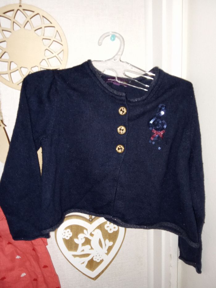 Lot de 3 vêtements bébé fille sergent major 9-12 mois, robe, gilet, body, 71,74 cm - photo numéro 3