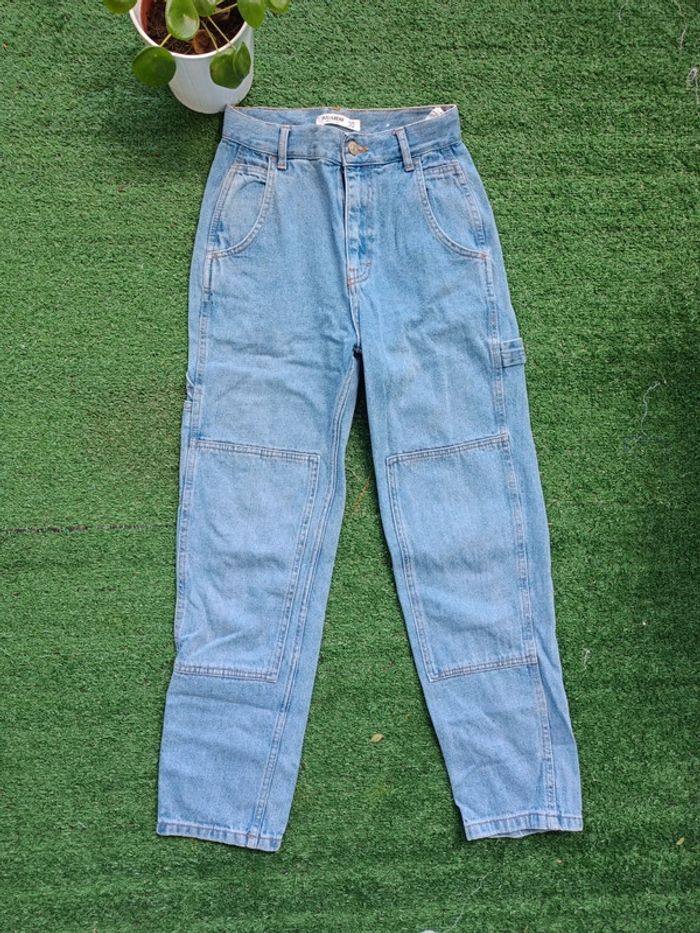 Jean large style cargo femme