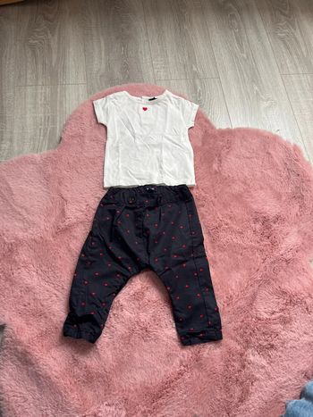 Ensemble cœur teeshirt + pantalon sarouel 6 mois