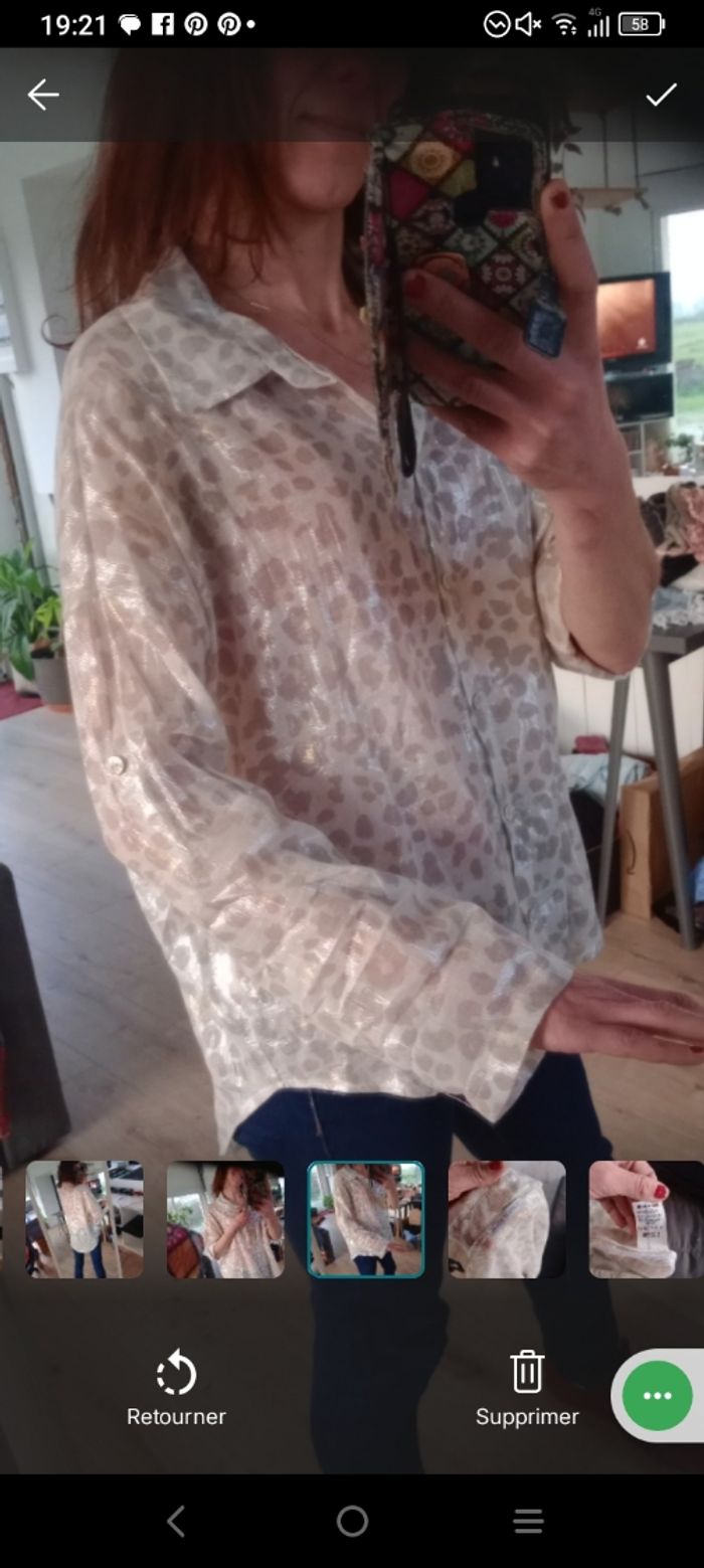 Chemise 44 fluide irisée à motif léopard - Made in Italy c73 - photo numéro 8