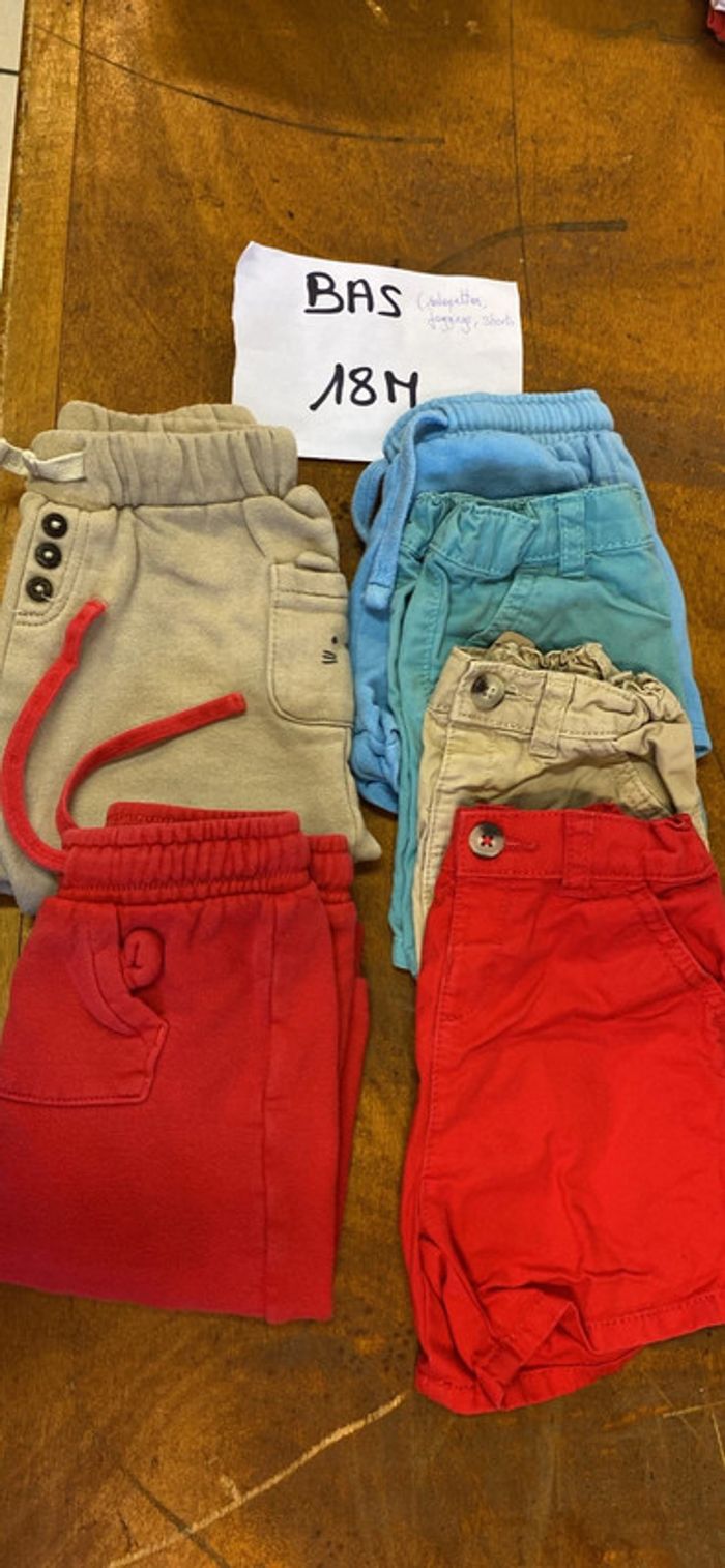 Lot joggings et shorts 18 mois