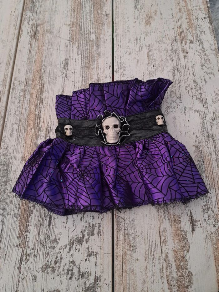 Ceinture pailletée araignée tête de mort