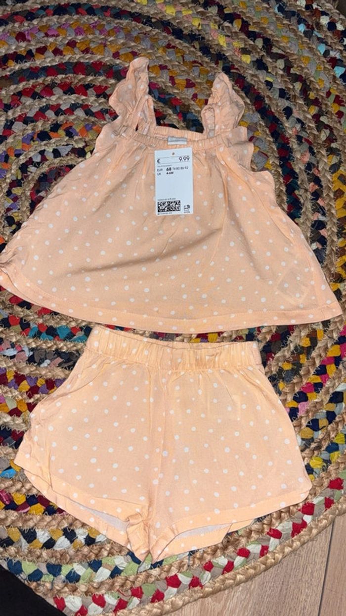 Ensemble bébé fille short blouse - photo numéro 2