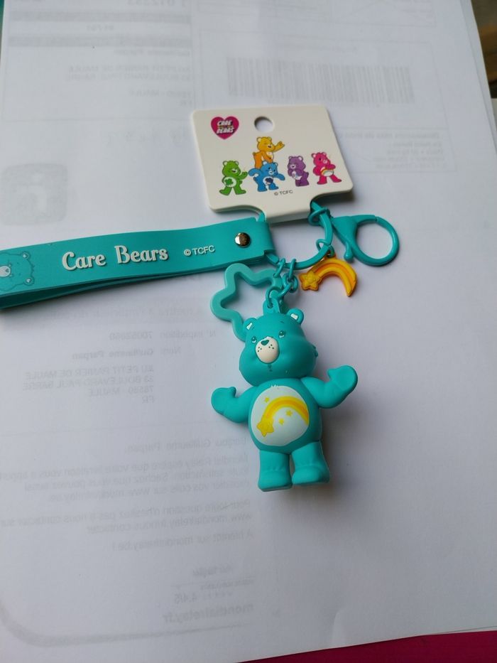 Porte-clés bisounours turquoise neuf