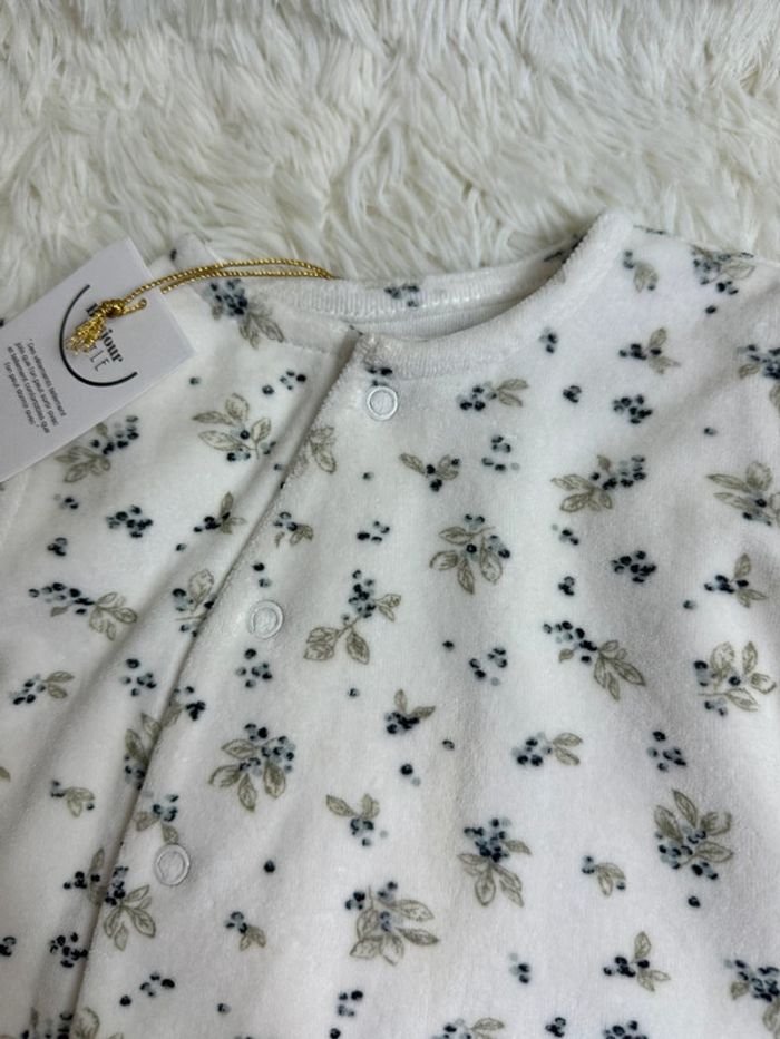 Pyjama velours bonjour Little taille 3 mois - photo numéro 2